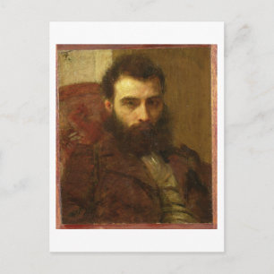 Postal Retrato de un hombre (aceite en el panel)