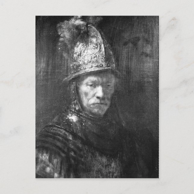Postal Retrato de un hombre con casco de oro, 1648 (Anverso)