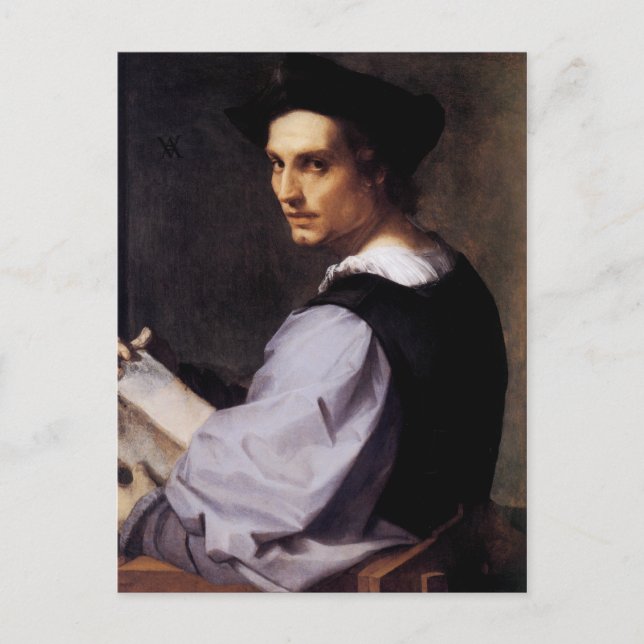 Postal Retrato de un joven (Anverso)