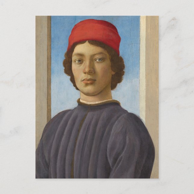 Postal Retrato de un joven, c.1485 (petróleo y temperatur (Anverso)