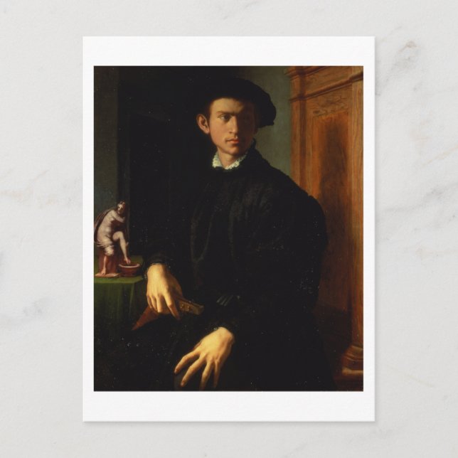 Postal Retrato de un joven, c.1532-40 (aceite en el panel (Anverso)
