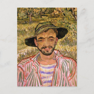 Postal Retrato de un joven campesino, Bella Artes Van Gog