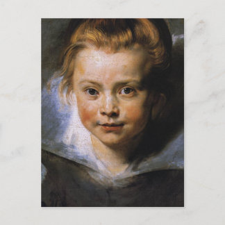 Postal Retrato de un joven Chica