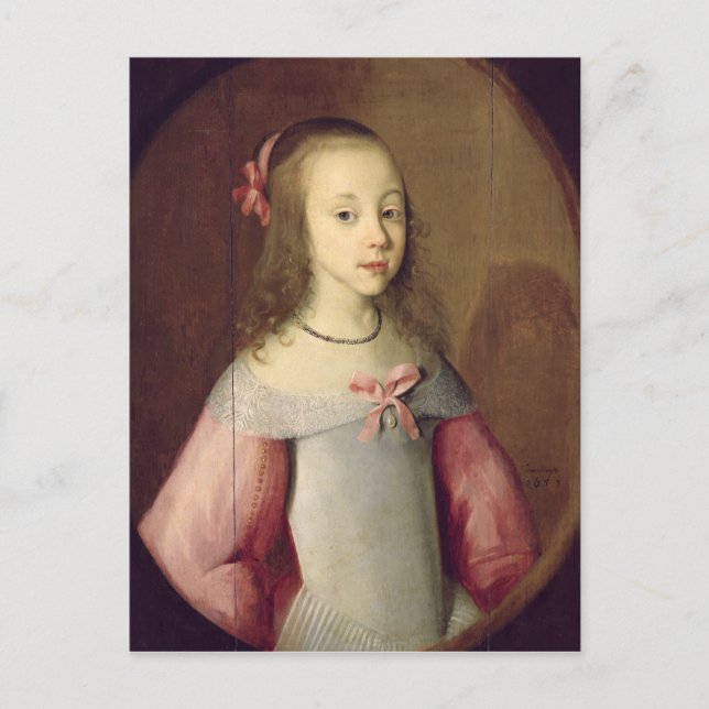 Postal Retrato de un joven Chica, 1651 (Anverso)