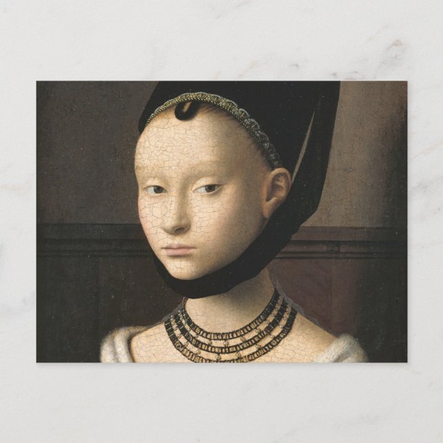 Postal Retrato De Un Joven Chica - Petrus Christus (Anverso)