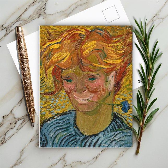 Postal Retrato de un joven con Cornflower, Van Gogh (Subido por el creador)