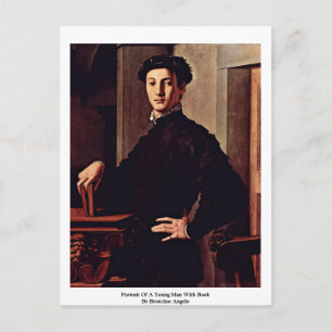 Postal Retrato De Un Joven Con Libro