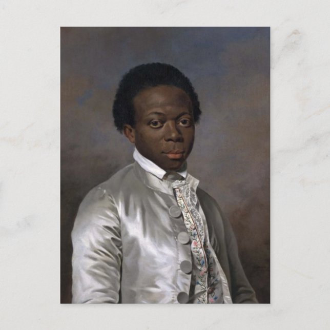 Postal Retrato de un joven en un bordado de Lemoine (Anverso)