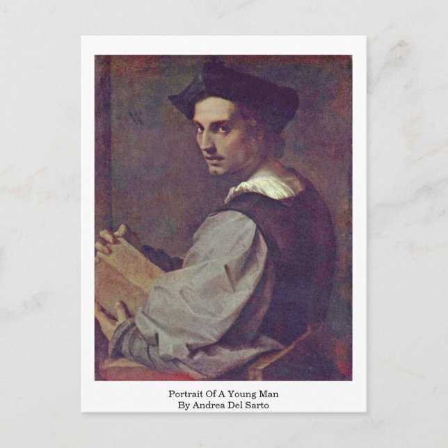 Postal Retrato De Un Joven Por Andrea Del Sarto (Anverso)