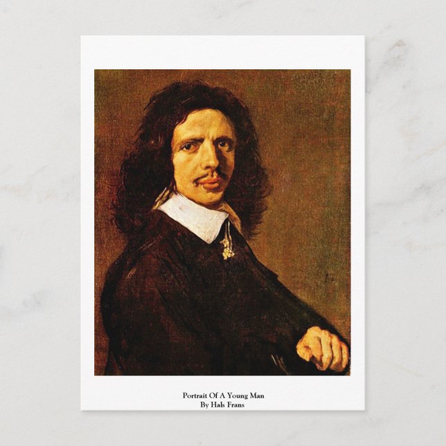 Postal Retrato De Un Joven Por Hals Frans (Anverso)