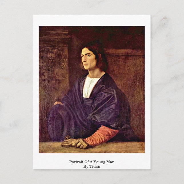 Postal Retrato De Un Joven Por Tiziano (Anverso)