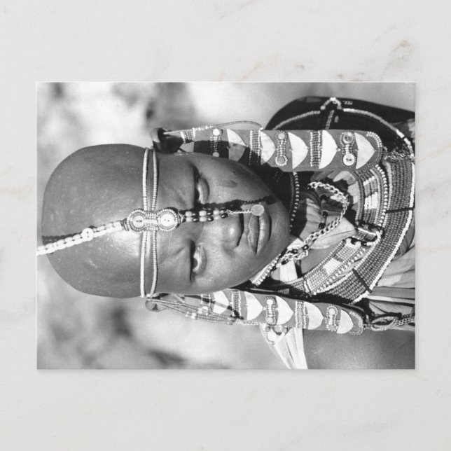 Postal Retrato de un masái (Anverso)