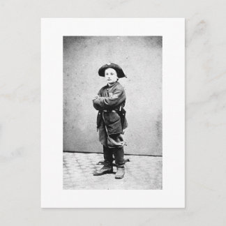 Postal Retrato de un niño soldado c. 1860-1865. Guerra ci
