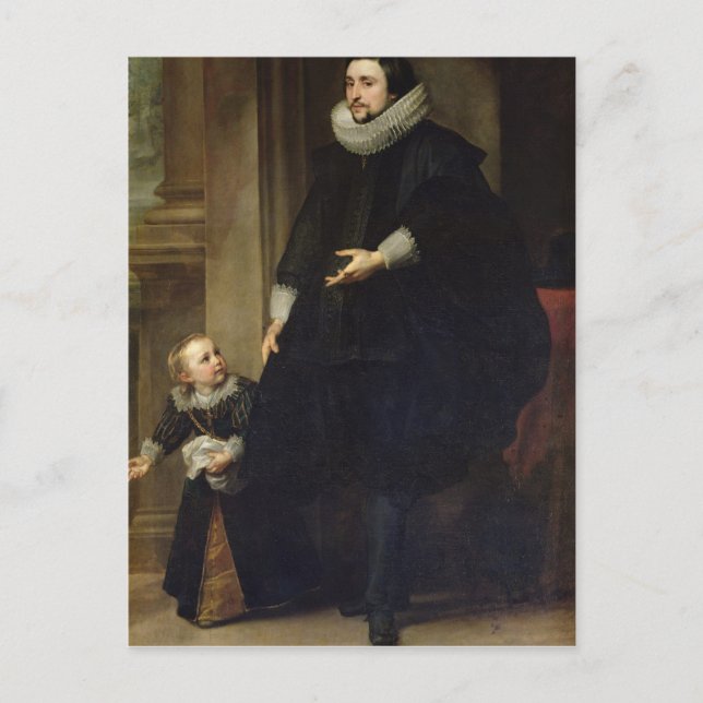 Postal Retrato de un noble y su hijo (Anverso)