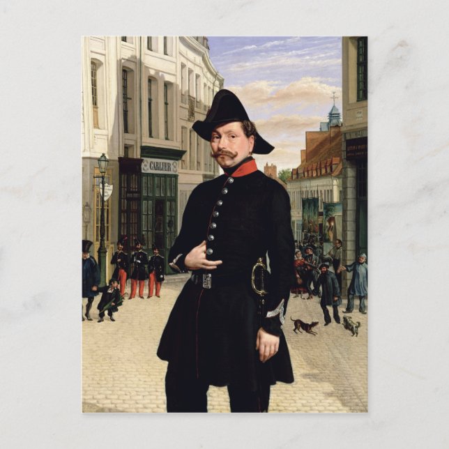Postal Retrato de un oficial de policía en Douai en 1848 (Anverso)