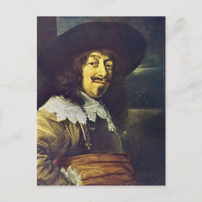 Postal Retrato de un oficial por Frans Hals (Anverso)