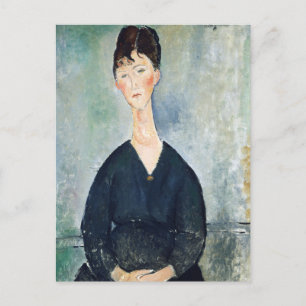 Postal Retrato de una cantante de café por Amedeo Modigli