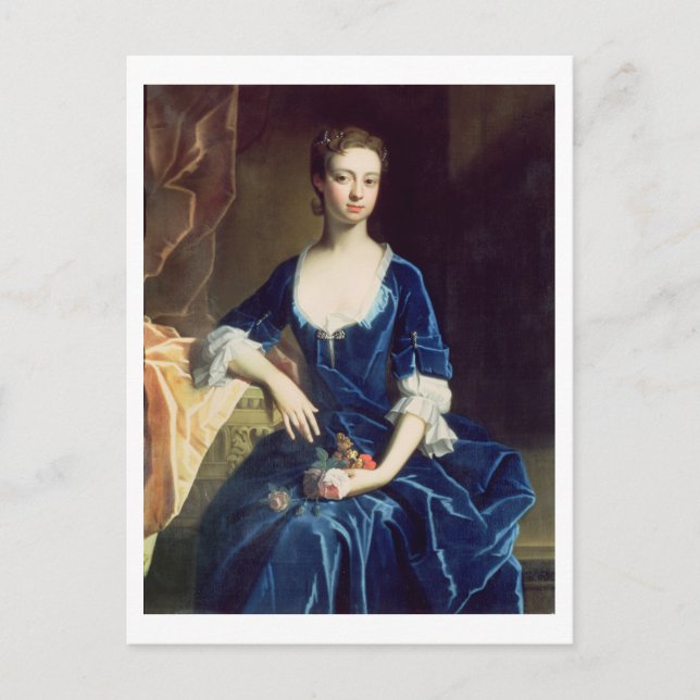 Postal Retrato de una dama con un vestido de terciopelo a (Anverso)