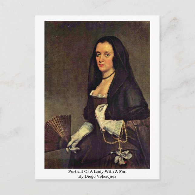 Postal Retrato De Una Dama Con Ventilador De Diego Velázq (Anverso)