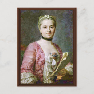 Postal Retrato De Una Dama De Maurice Quentin De La Tour 