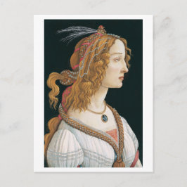 Postal Retrato de una dama de Sandro Botticelli (1480)