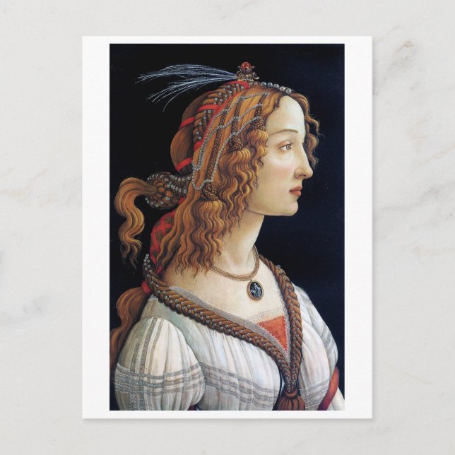 Postal Retrato de una dama, Sandro Botticelli (Anverso)