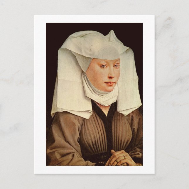 Postal Retrato de una joven en un Gorra clavado, c.1435 (Anverso)