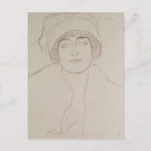 Postal Retrato de una joven mujer (Anverso)