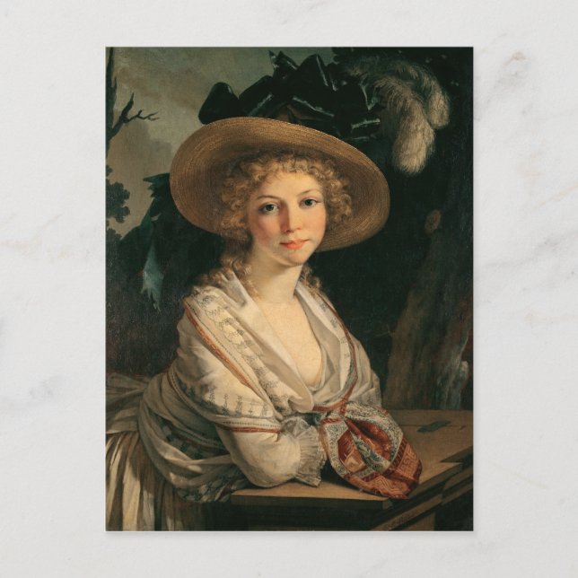 Postal Retrato de una joven mujer (Anverso)