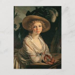 Postal Retrato de una joven mujer