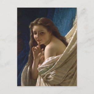 Postal Retrato de una joven mujer por Pierre Auguste Cot