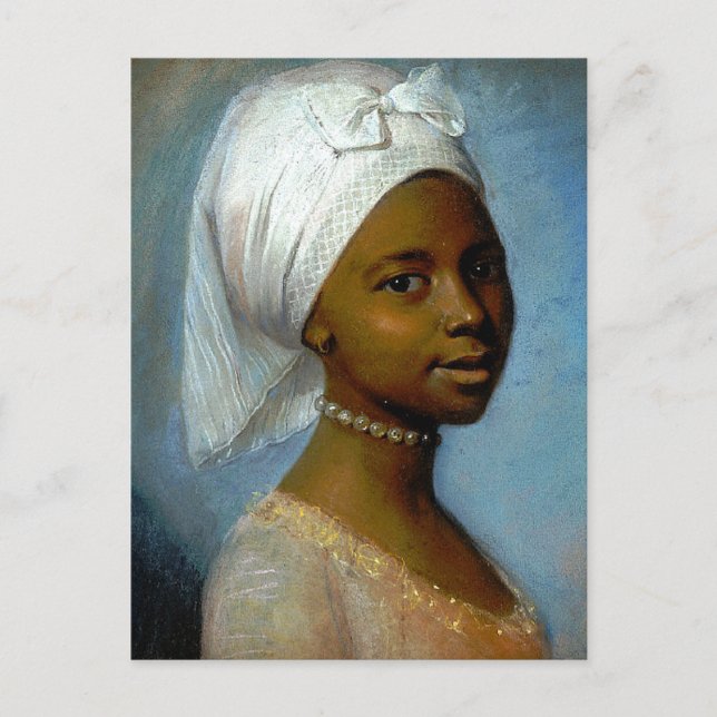 Postal Retrato de una joven negra de arte clásico (Anverso)
