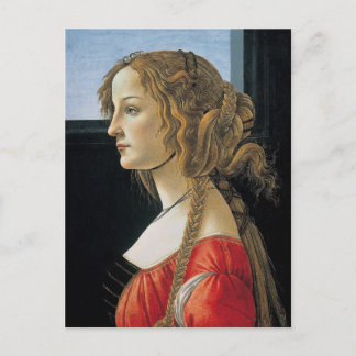 Postal Retrato de una joven por Botticelli