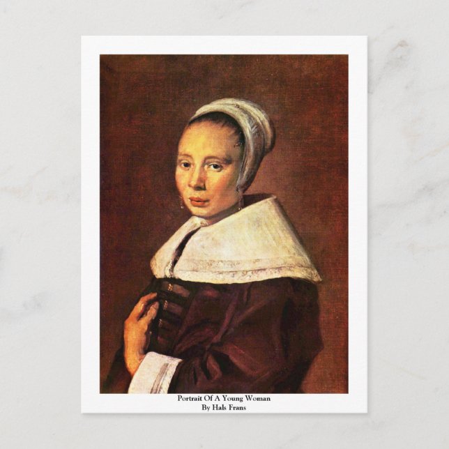 Postal Retrato De Una Joven Por Hals Frans (Anverso)