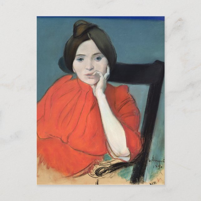 Postal Retrato de una mujer, 1890 (Anverso)