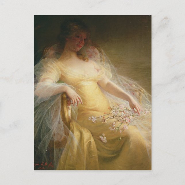 Postal Retrato de una mujer (aceite sobre lienzo) (Anverso)