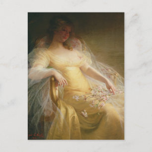 Postal Retrato de una mujer (aceite sobre lienzo)