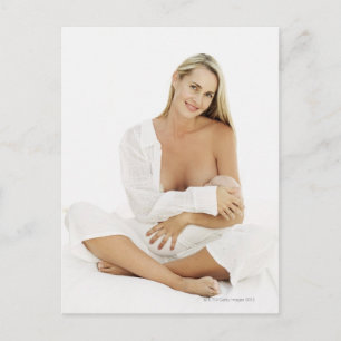 Postal Retrato de una mujer amamantando a un bebé (3-6)