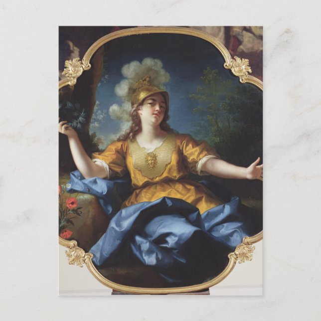 Postal Retrato de una mujer como Minerva, 1730 (Anverso)