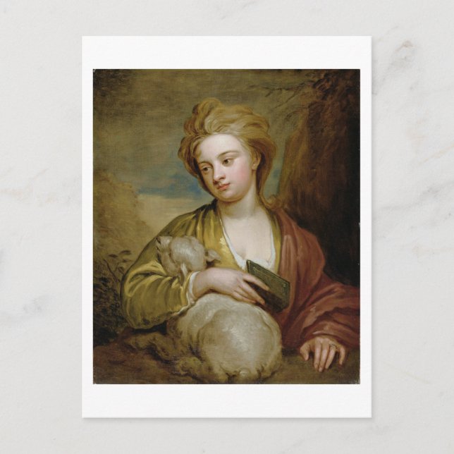 Postal Retrato de una mujer como St. Agnes, tradicionalme (Anverso)