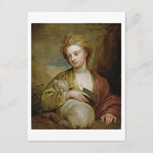 Postal Retrato de una mujer como St. Agnes, tradicionalme