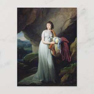 Postal Retrato de una mujer en una cueva