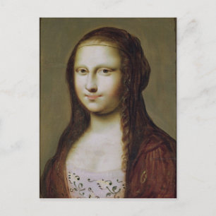 Postal Retrato de una mujer inspirada por la Mona Lisa