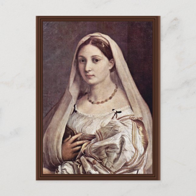 Postal Retrato De Una Mujer (La Velata) De Raffael (Anverso)