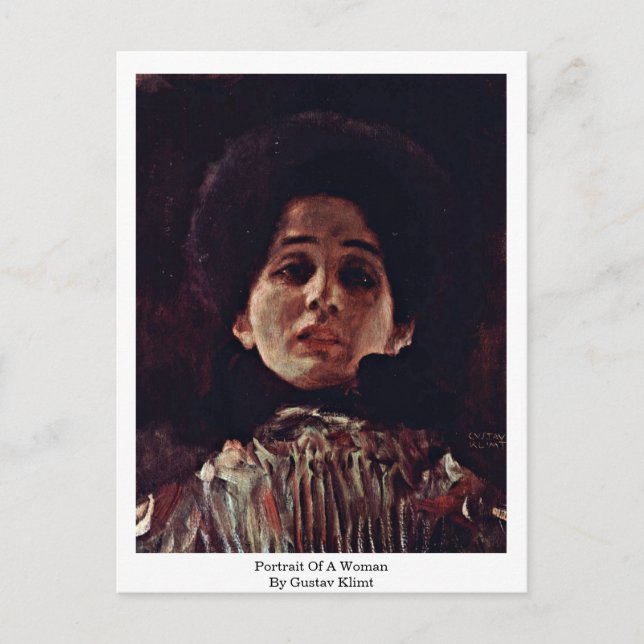 Postal Retrato De Una Mujer Por Gustav Klimt (Anverso)