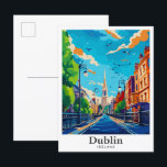 Postal Retrato de viaje de vintage de Dublin Ireland<br><div class="desc">Ilustracion de pintura de retratos de viaje vintage de Dublín Irlanda</div>