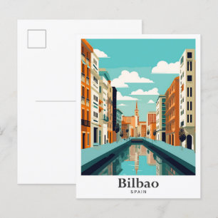 Postal Retrato de Viajes de Vintage de Bilbao España