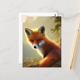 Postal Retrato de vida silvestre Baby Red Fox