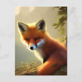 Postal Retrato de vida silvestre Baby Red Fox