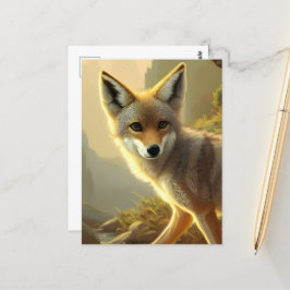 Postal Retrato de vida silvestre Coyote Pup